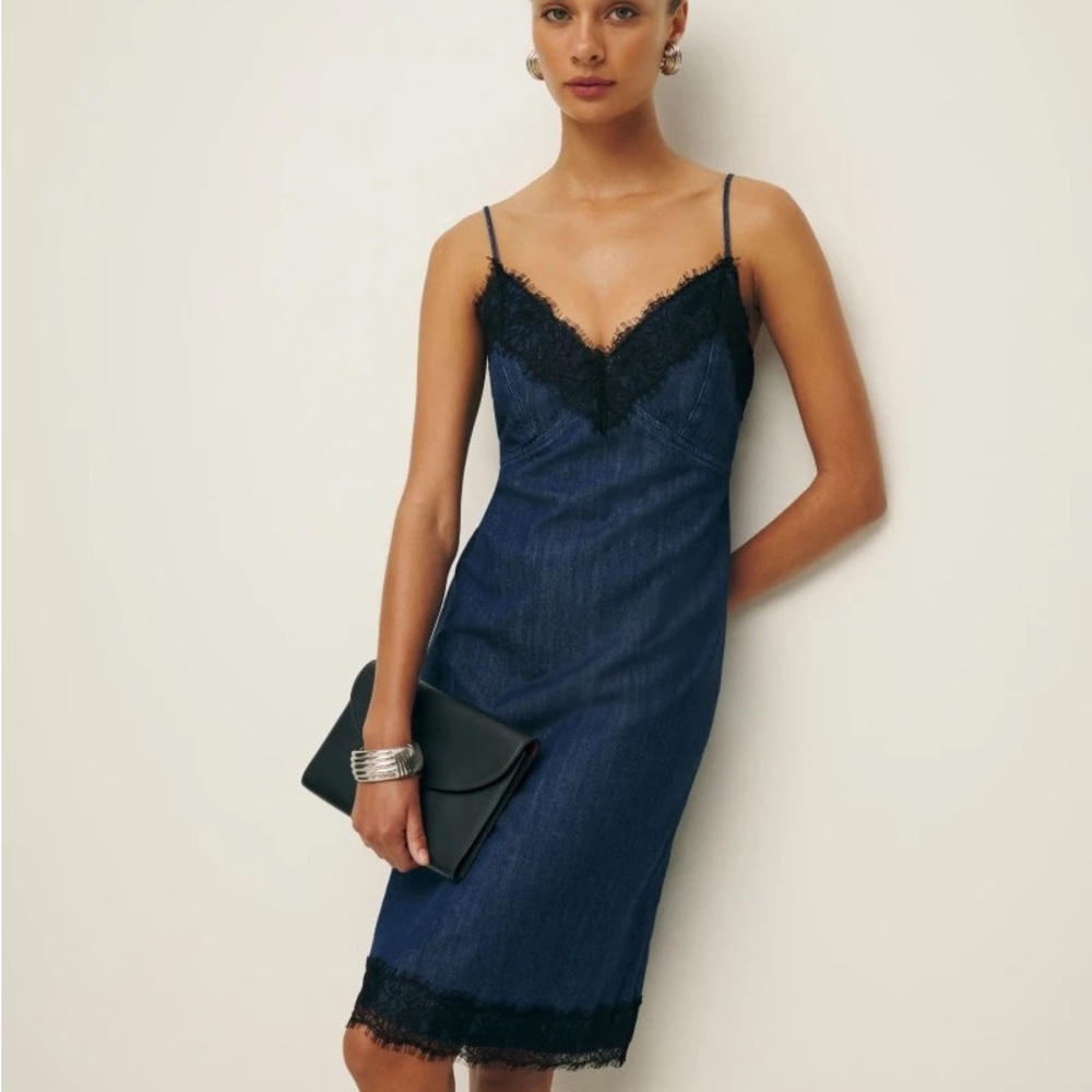 Reformation Athena Denim Midi Dress